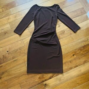 Nicole Miller Collection Brown Long Sleeve Mini Dress - Size P